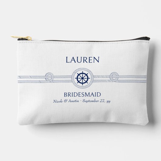 航海のテーマの結婚花嫁付き化粧品バッグ アクセサリーポーチ (正面)