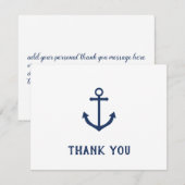 航海のテーマの誕生日ベビーシャワーのお礼の手紙 招待状 (正面/裏面)