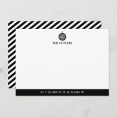 航海のテーマコンパス，黒パーソナライズされた, ノートカード (正面/裏面)