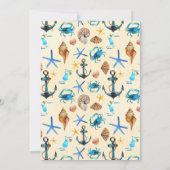 航海のテーマシーシェル誕生日招待状 招待状 (裏面)