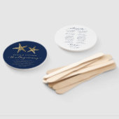 航海のテーマス結婚スターフィッシュ金ゴールドネイビーブルー ハンドファン (組立なし)