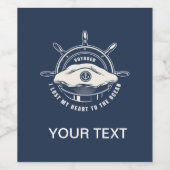 航海のテーマネイビーブルーザテキスト ワインラベル (シングルラベル)