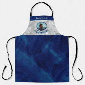 -航海のテーマネイビーブルーフォトシェル水色 エプロン (正面)