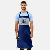 -航海のテーマネイビーブルーフォトシェル水色 エプロン (着用した状態)