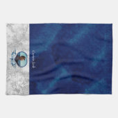 -航海のテーマネイビーブルーフォトシェル水色 キッチンタオル (横)