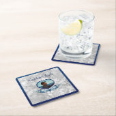 -航海のテーマネイビーブルーフォトシェル水色 スクエアペーパーコースター (インサイチュ)