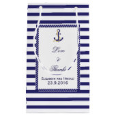 航海のテーマパーソナライズされた結婚s スモールペーパーバッグ (正面)