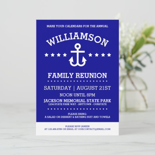 航海のテーマファミリ懇親会招待状 招待状 (スタンド正面)