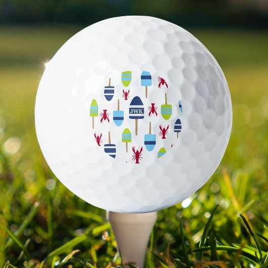 航海のテーマブイ及びロブスターモノグラムの ゴルフボール