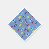 航海のテーマブイ及びロブスターモノグラムの スタンダードカクテルナプキン (角)