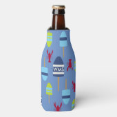 航海のテーマブイ及びロブスターモノグラムの ボトルクーラー (ボトル正面)