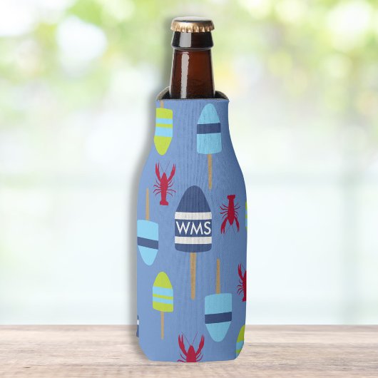 航海のテーマブイ及びロブスターモノグラムの ボトルクーラー