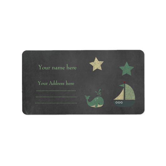 航海のテーマ住所 シール (正面)