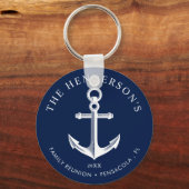 航海のテーマ家族懇親会いかりネイビー キーホルダー (正面)