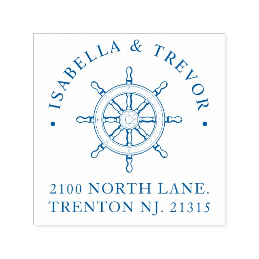 航海のテーマ結婚のカスタム船舶用車輪 セルフインキングスタンプ (デザイン)