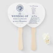 航海のテーマ結婚ズシーセルカスタム海軍 ハンドファン (正面&裏面)