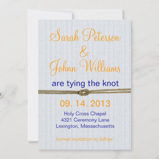 航海のテーマ結婚式の日付の保存 セーブザデート (裏面)