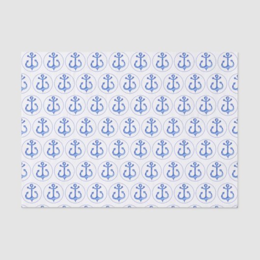 航海のテーマ |ネイビーブルーいかりティッシュペーパー 薄葉紙 (正面)