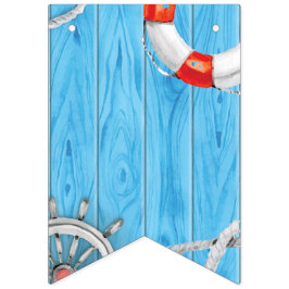 航海のテーマ。ブイ、ロープ及び船輪 バンティングフラッグ