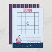 航海のテーマ – ベビーシャワービンゴゲーム インビテーションポストカード (正面/裏面)