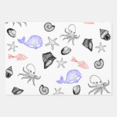 航海のテーマ、海テーマ、海洋テーマ ラッピングペーパーシート (正面2)