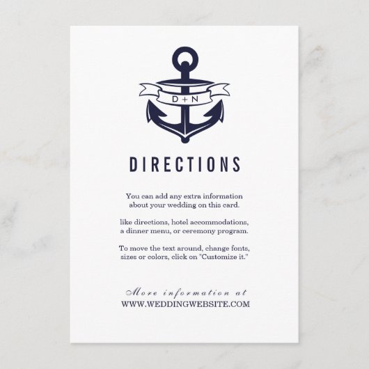航海のテーマ |結婚式 エンクロージャーカード (正面)