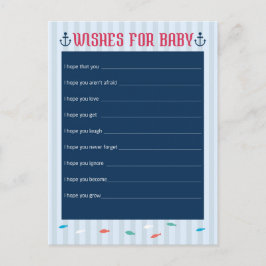 航海のテーマ – 赤ちゃんシャワーの願い アドバイスカード