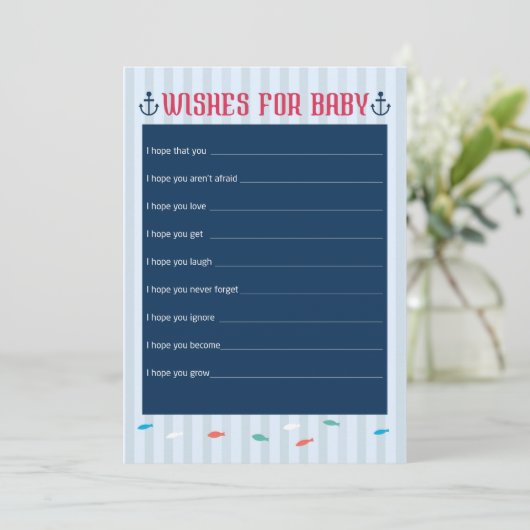 航海のテーマ – 赤ちゃんシャワーの願い 招待状 (スタンド正面)