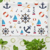 航海のテーマThunder_Cove  キッチンタオル (折り畳み)