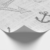 航海のデカップブラックとホワイトのラッピング紙 ラッピングペーパー (角)