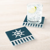 航海のデザイン ガラスコースター (アングル)