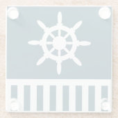 航海のデザイン ガラスコースター (裏面)