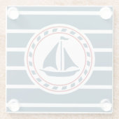 航海のデザイン ガラスコースター (裏面)