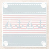 航海のデザイン ガラスコースター (裏面)