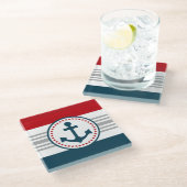 航海のデザイン ガラスコースター (アングル)