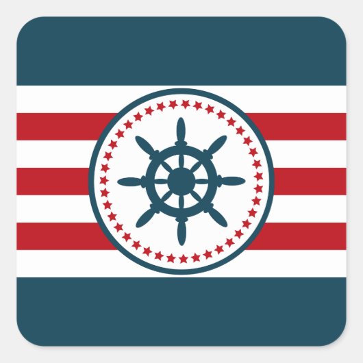 航海のデザイン スクエアシール (正面)