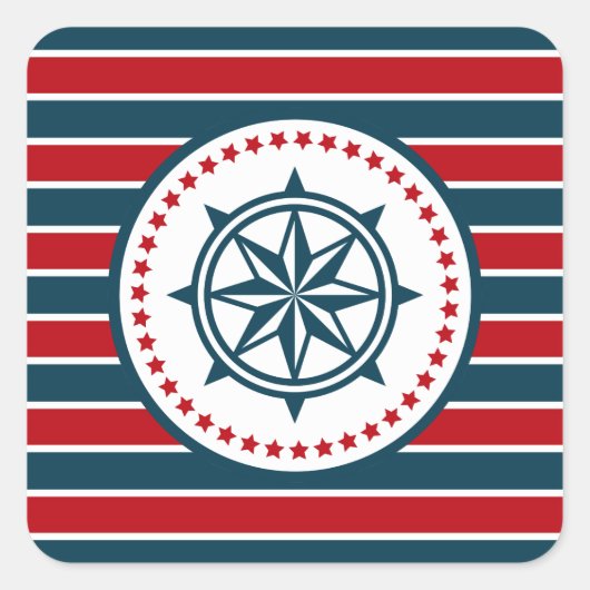 航海のデザイン スクエアシール (正面)