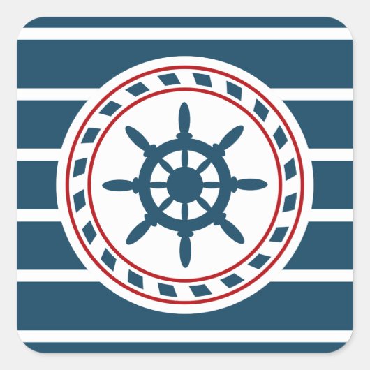 航海のデザイン スクエアシール (正面)