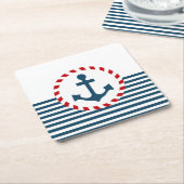 航海のデザイン スクエアペーパーコースター (アングル)