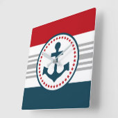 航海のデザイン スクエア壁時計 (傾斜)