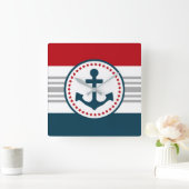 航海のデザイン スクエア壁時計 (ホーム)