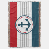 航海のデザイン スローブランケット (正面縦)