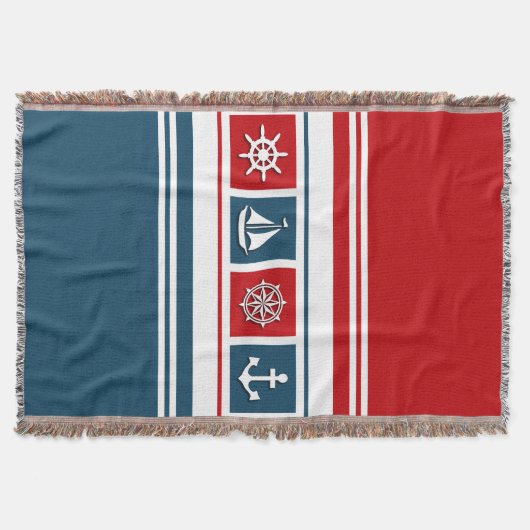 航海のデザイン スローブランケット (正面)