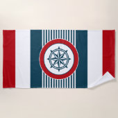 航海のデザイン ビーチタオル (正面)