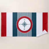 航海のデザイン ビーチタオル (正面)