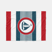 航海のデザイン フリースブランケット (正面(横))