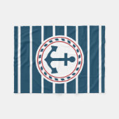 航海のデザイン フリースブランケット (正面(横))