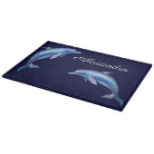 航海のドルフィン水色ネイビーブルー沿岸 カッティングボード (角)