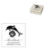 航海のドルフィン&シーシェル差出人住所 ラバースタンプ (押印)