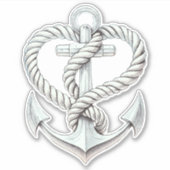 航海のハートロープいかりコースト結婚ーズ シール (正面)